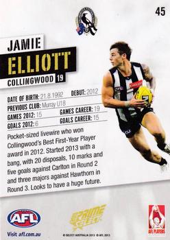 2013 Select Prime AFL #45 Jamie Elliott Back